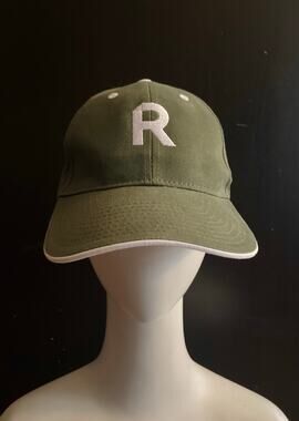 HIT WEAR Green/White 'R' Velcro Back Baseball Cap Unisex sz OS